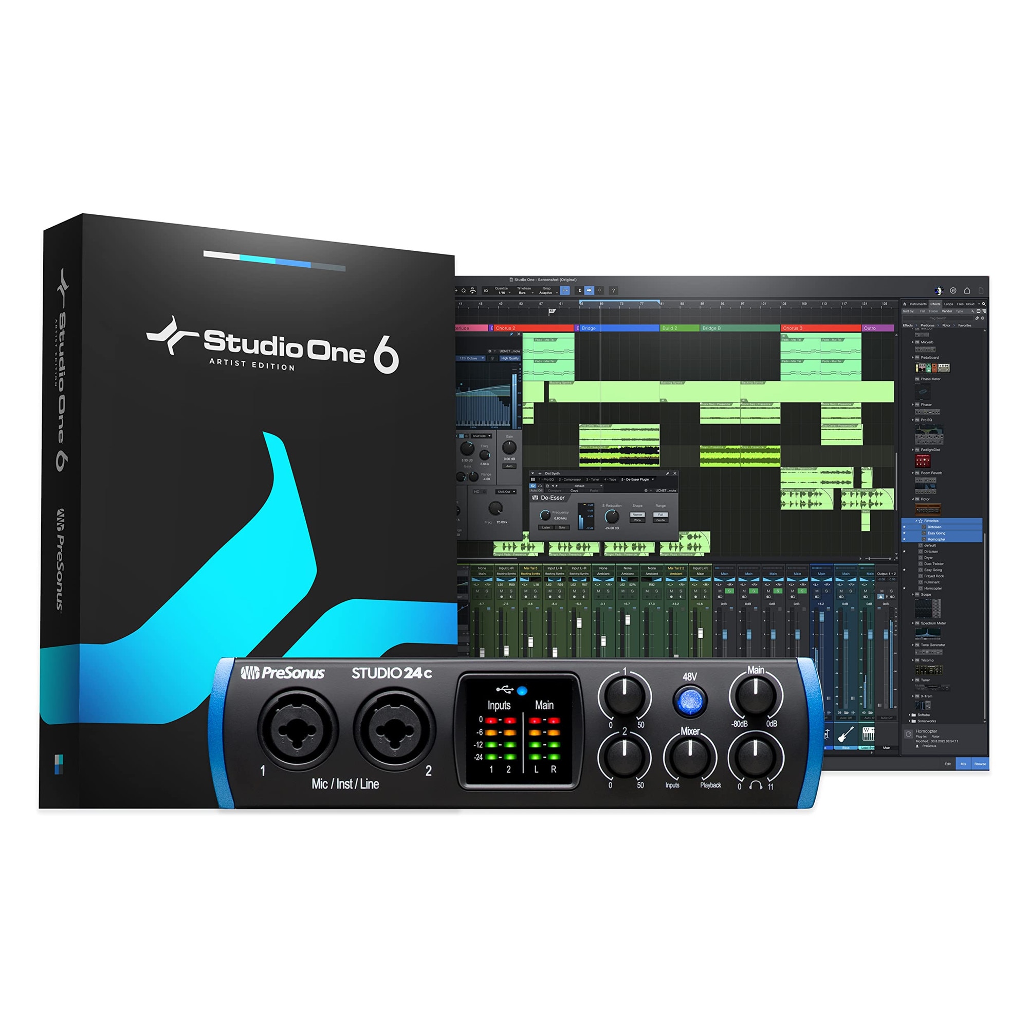 Interfață audio USB-C PreSonus Studio 24C, pentru înregistrare și