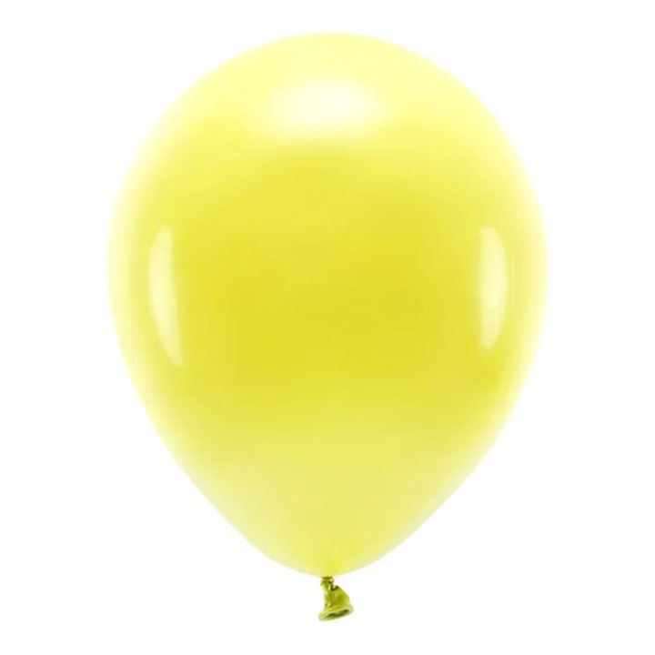 Öko lufik 30cm, PartyDeco, pasztell, sárga, 100 darabos készlet