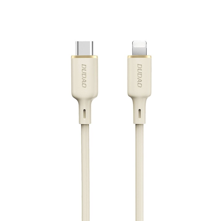 Cabluri de date Dudao L7SCL, USB-C - Lightning, 30W, 2m, bej, set