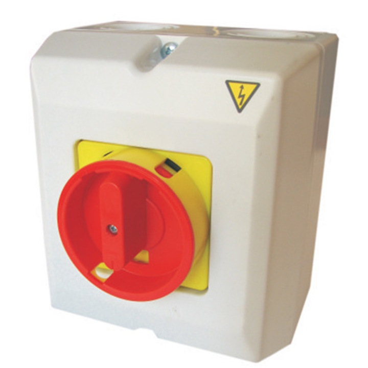 Intrerupator PROMET 32A, 3 faze, IP65, rosu, montaj zatablicowy