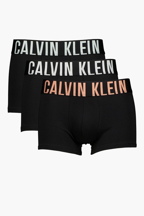 CALVIN KLEIN, Logós derekú boxer szett - 3 db, Fekete/Törtfehér