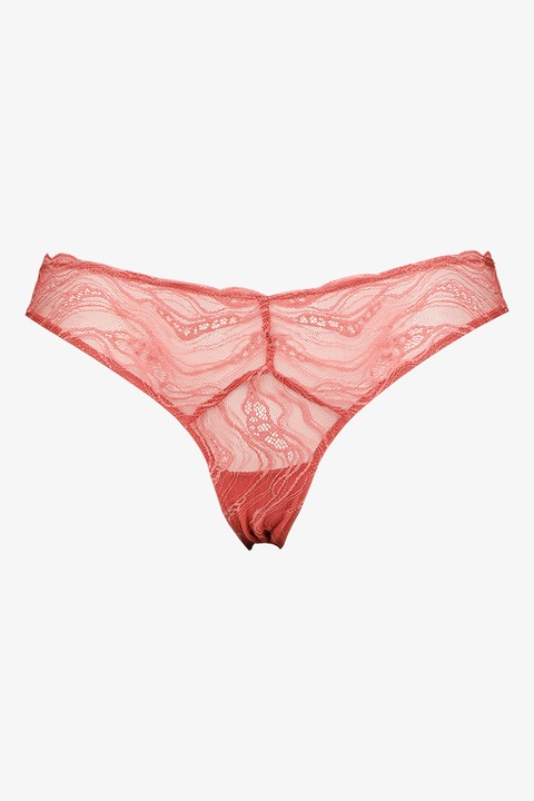 CALVIN KLEIN, Дантелени бикини с отвор, Червен