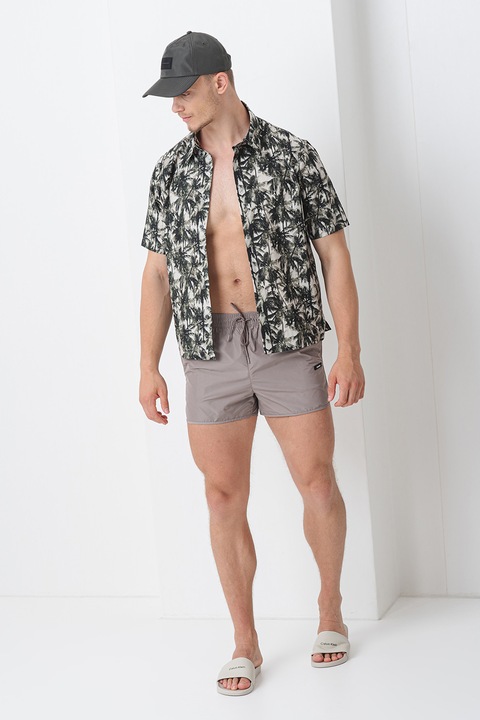 CALVIN KLEIN, Pantaloni scurti de baie cu buzunare laterale, Maro taupe