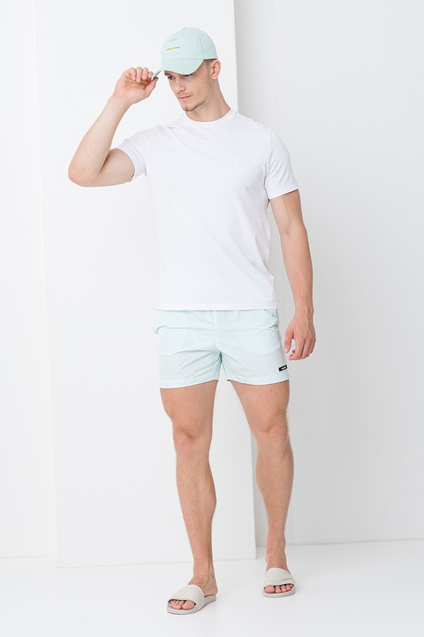 CALVIN KLEIN, Pantaloni scurti de baie cu snur si buzunare laterale, Verde menta
