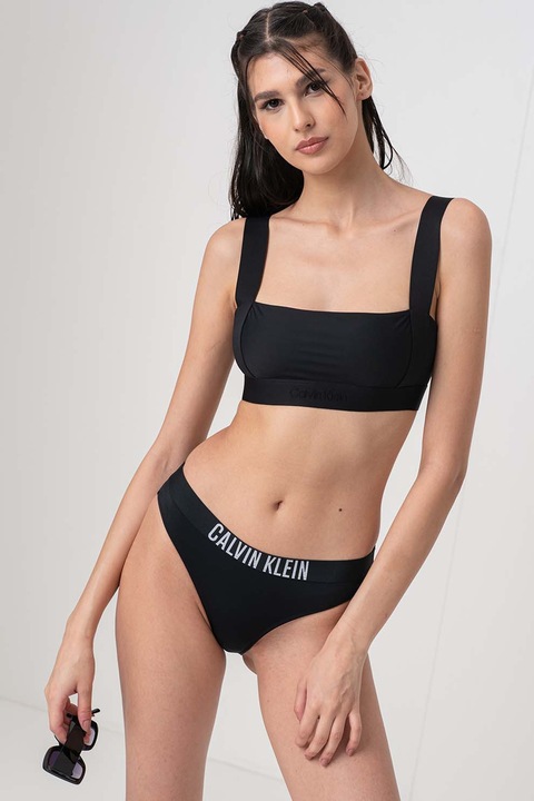CALVIN KLEIN, Sutien cu decolteu patrat, Negru, S
