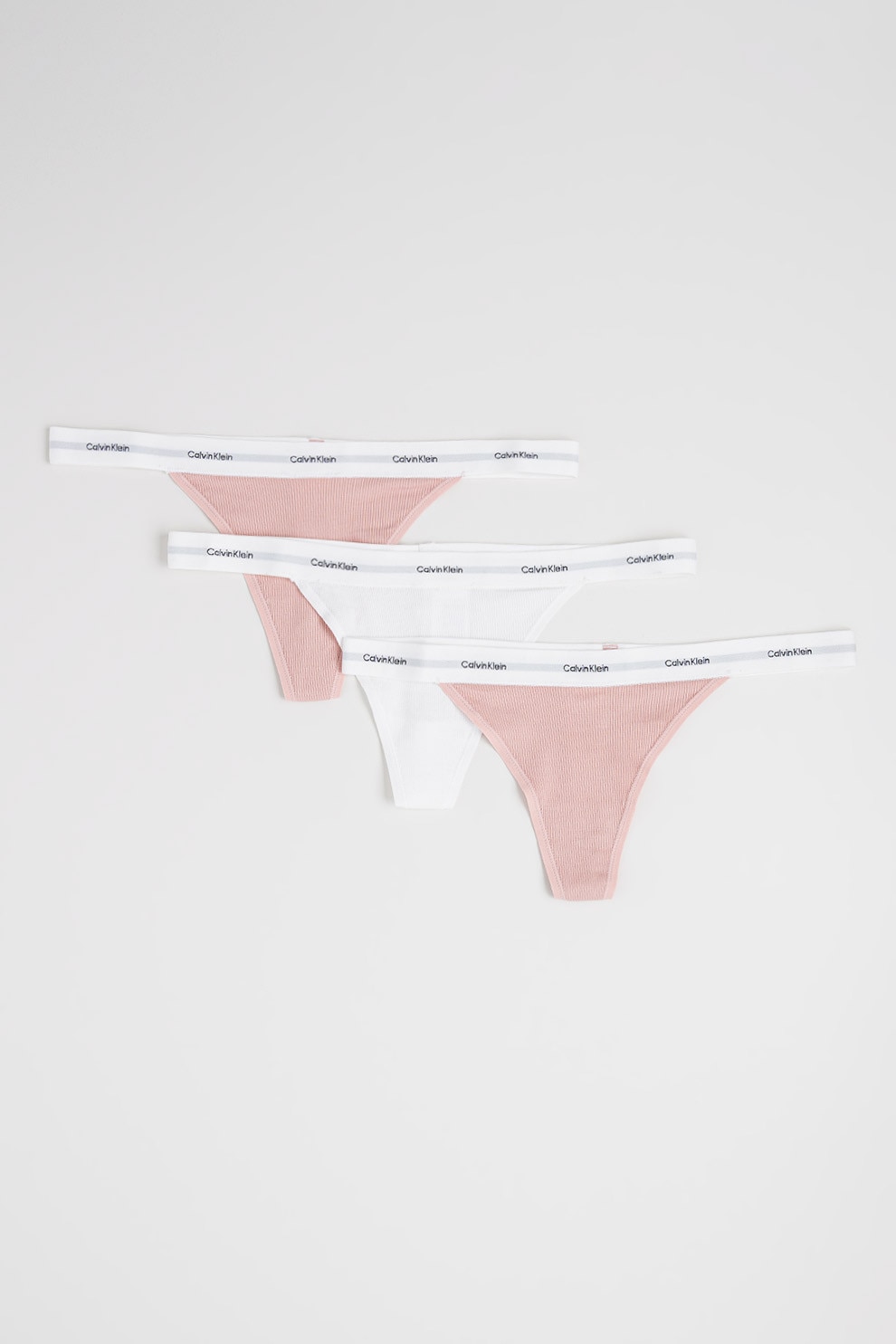 ♡[～3/25]My♡ Tommy Hilfiger, Танга с лого - 3 чифта, Бял, Черен, Прашно розово