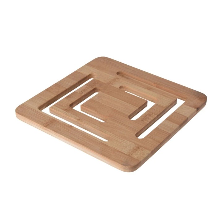 Suport din Bambus pentru Vase Fierbinti – 20x20x1 cm, Excellent Houseware