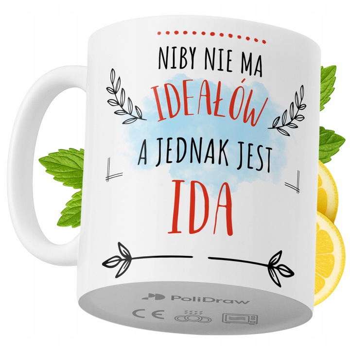 Cana personalizata PoliDraw, 330 ml, alb, imprimare dubla, set disponibil