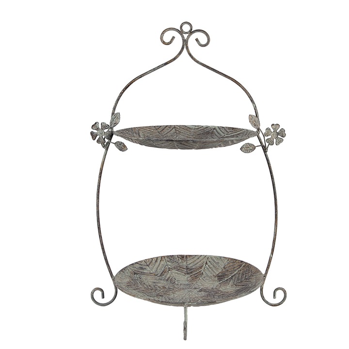 Rakásolható tálca vas barna zöld 34x32x50 cm