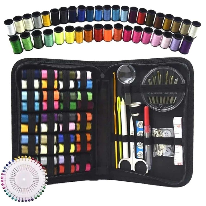 129 darabos szabókészlet elegáns tokban, tökéletes ajándék a szabás szerelmeseinek