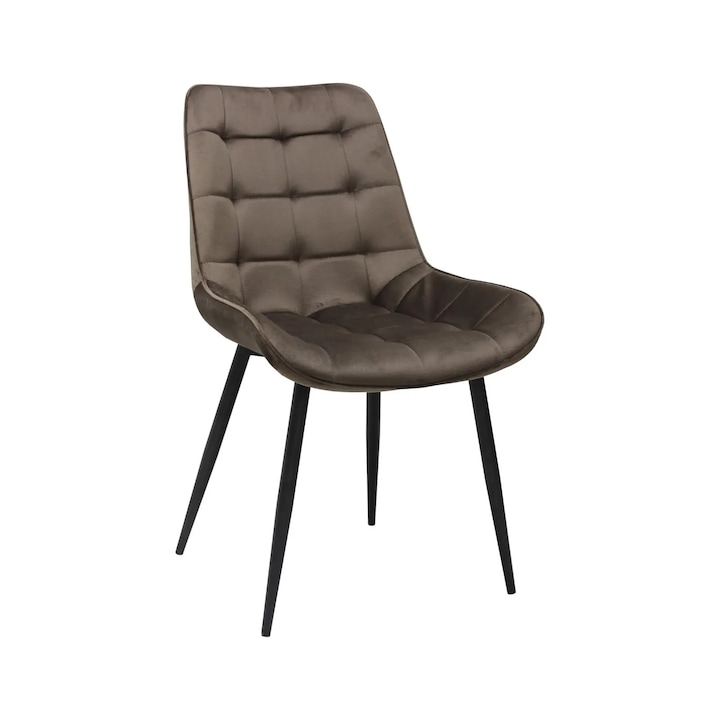 Scaun Onix Maro, tapitat cu material textil, picioare metalice negre, 87x53 cm