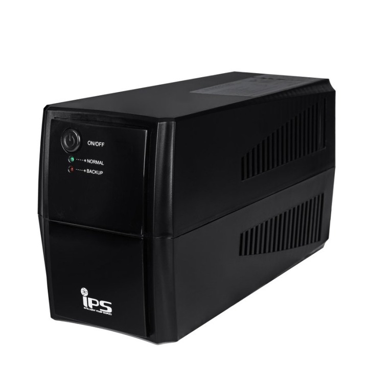 UPS CCTV, Electronice, Calculator, Putere 500VA, Iesire 2x Schuko, Lungime cablu 1.2m, Line Interactive, Negru, IPS