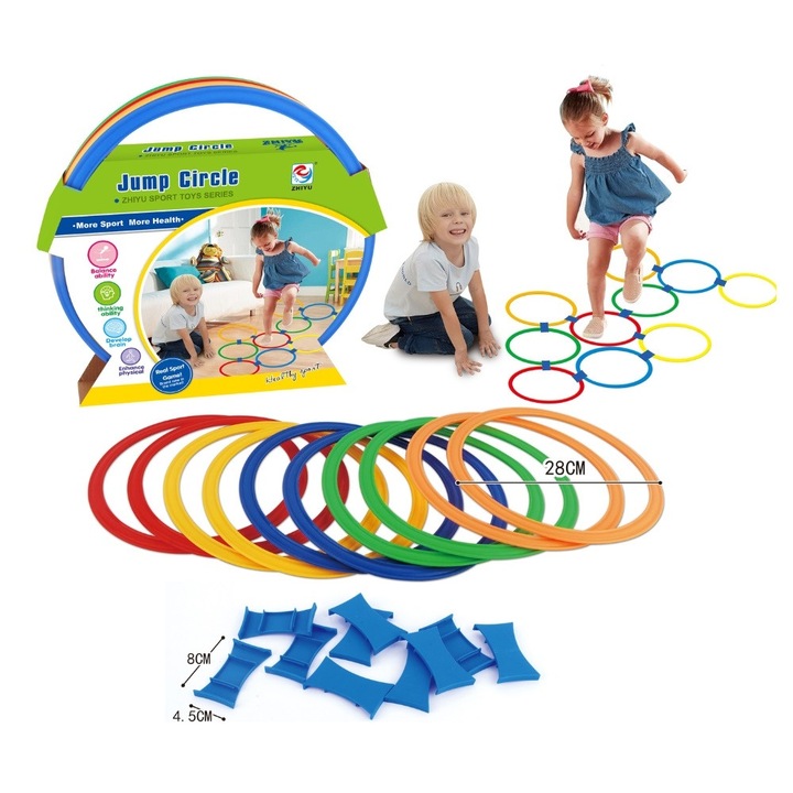 Set Joc de sarit cu cercuri multicolore