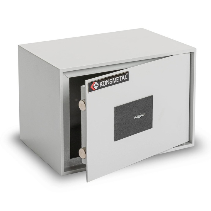 Сейф Konsmetal Koliber 2.0, ключалка с ключ A, клас на сигурност S1, сив, 205x298x213мм
