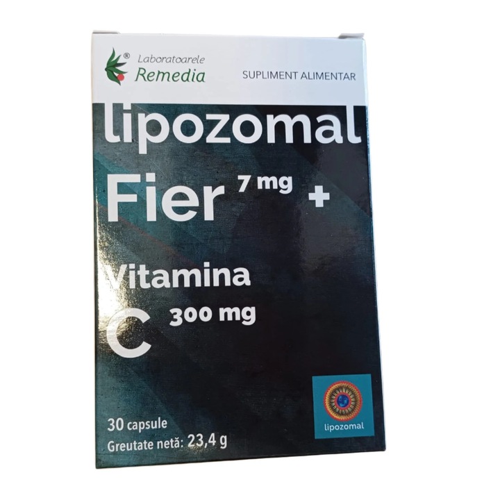 Fier + Vitamina C Lipozomal, 30 capsule, Remedia
