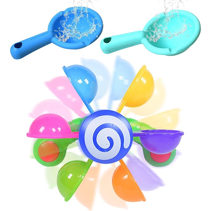 Umetoop baba fürdőjáték, forgó, fejlesztő kéz-szem koordinációt, tapadókoronggal, többszínű, 1-3 éves korig