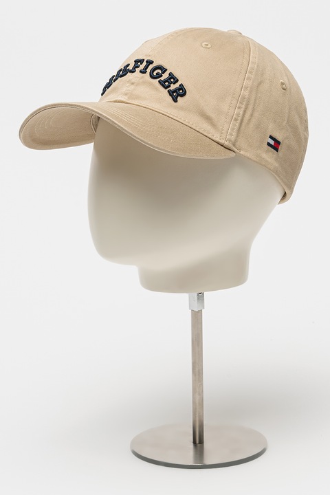 Tommy Hilfiger, Sapca din bumbac cu logo, Maro nisip