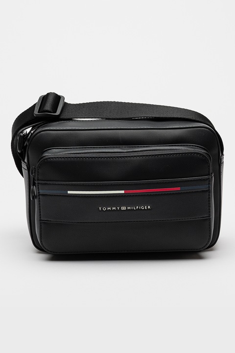 Tommy Hilfiger, Keresztpántos műbőr táska, Fekete