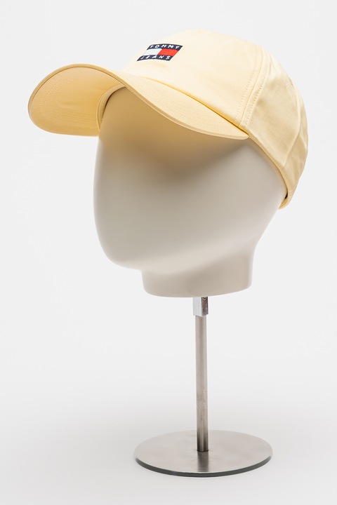 Tommy Jeans, Sapca baseball de bumbac organic cu logo Heritage, Galben deschis