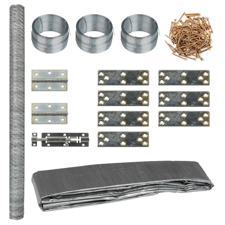 Cusca metalica vidaXL 268x100x190 cm pentru pasari si animale mici