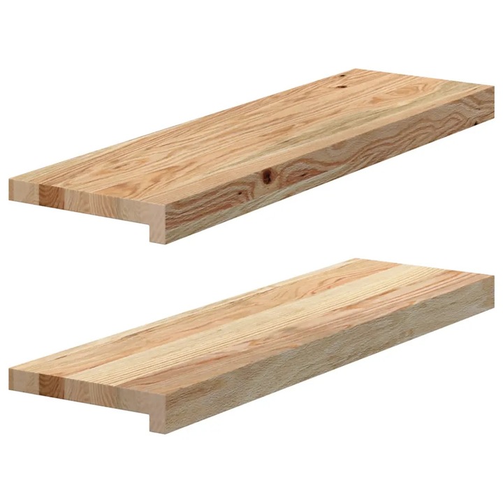 Parapet fereastra set 2 buc., 70x20x2 cm, lemn de stejar masiv, natural
