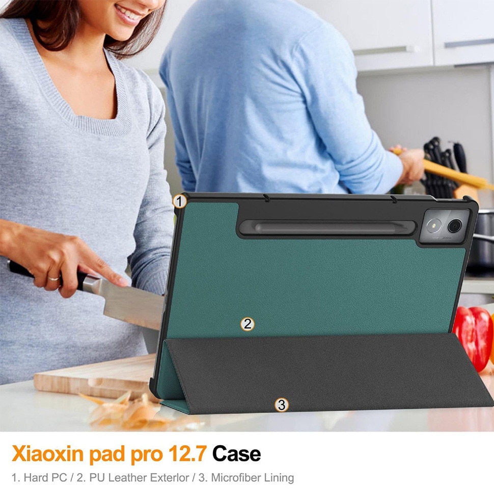 Husa potrivita pentru tableta Lenovo Xiaoxin Pad Pro 2025, 12.7 inch, LEIISVK, Verde