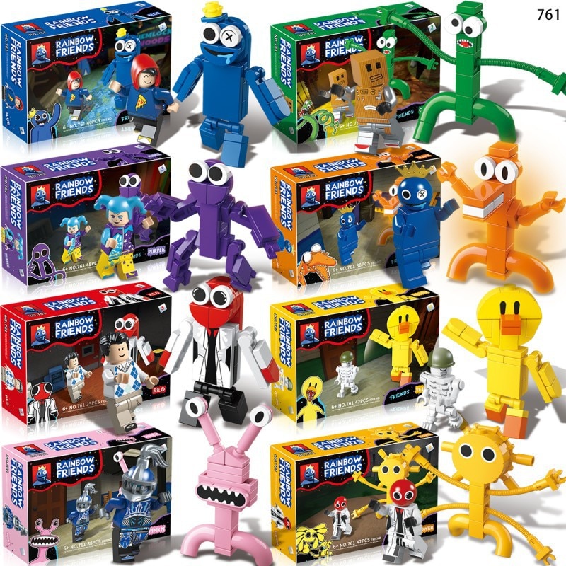 Set 8 figurine Roblox Rainbow Friends, plastic/ABS, multicolor