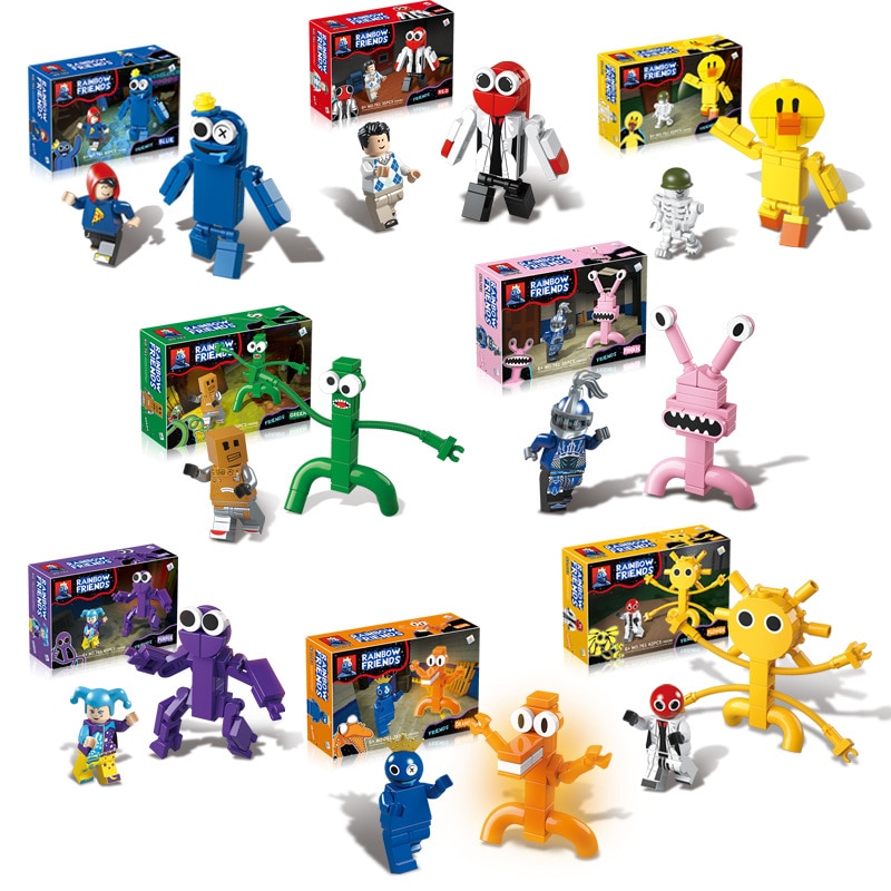 Set 8 figurine Roblox Rainbow Friends, plastic/ABS, multicolor