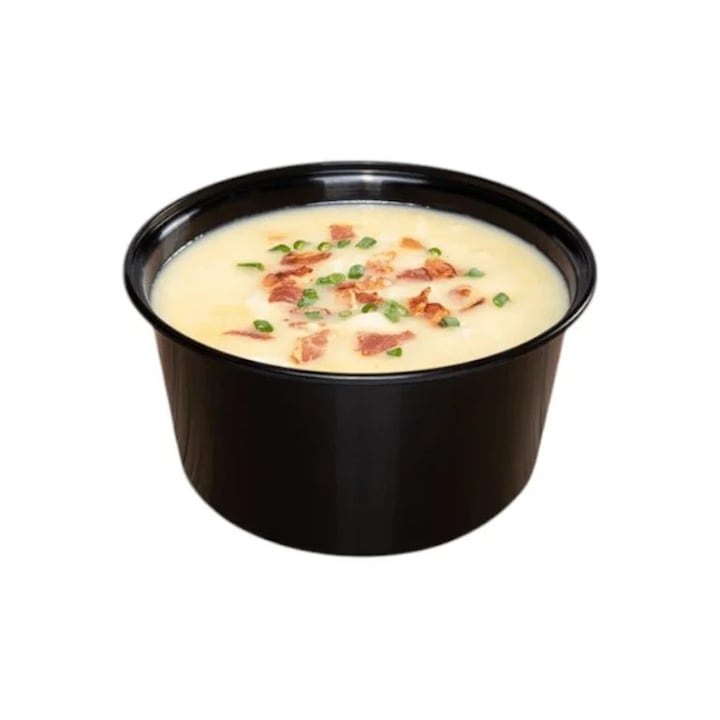 Boluri supa din polipropilena Rmr+Capac, negru-12oz 350ml (50buc/set)