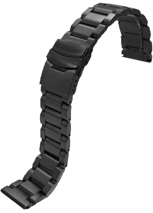 Bratara metalica unisex, otel inoxidabil 316L, doua tonuri, negru argintiu, 18x20x22x24mm