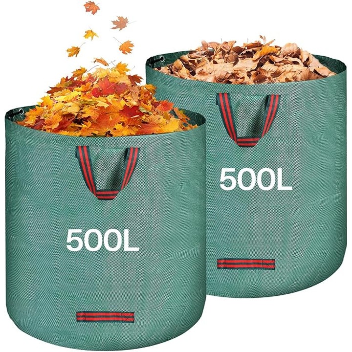 Szemeteszsákok, 2 db, 500L, strapabíró, vízálló, 86x86cm