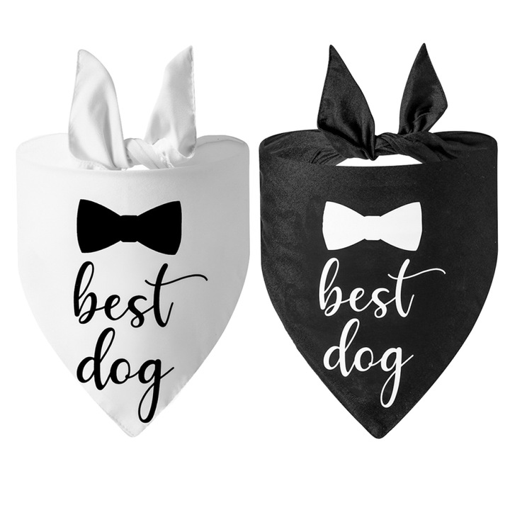 2 buc bandana triunghiulara de nunta pentru animale de companie, bandana pentru caini, bandana de nunta pentru caini, baveta triunghiulara reversibila, esarfa pentru animale de companie, (B)