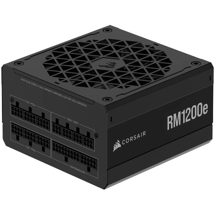 Sursa Corsair RM1200e, 1200W, ATX 3.1, PCIe 5.1, 80 PLUS GOLD, Full Modulara, Negru