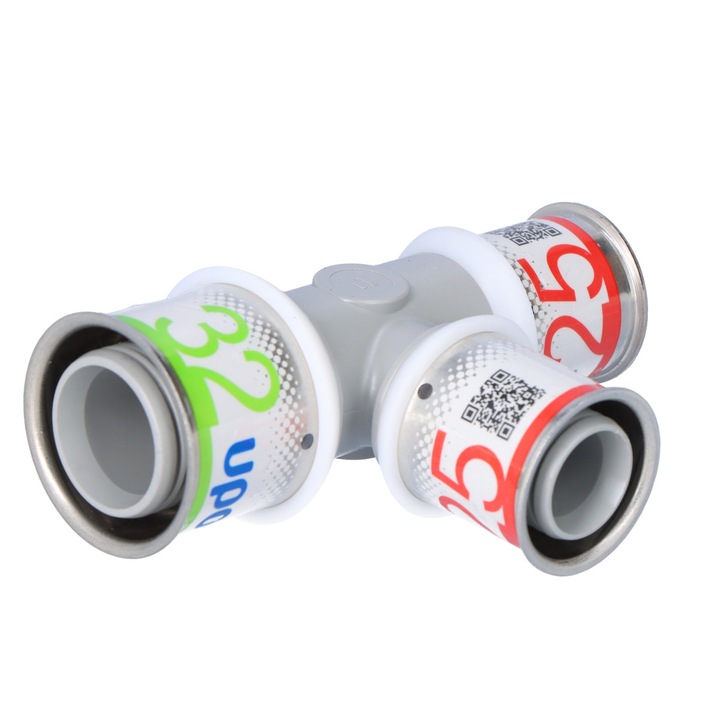 Uponor PPSU szűkítő T-idom 32-25-25mm, 10 bar, ivóvízhez és fűtéshez