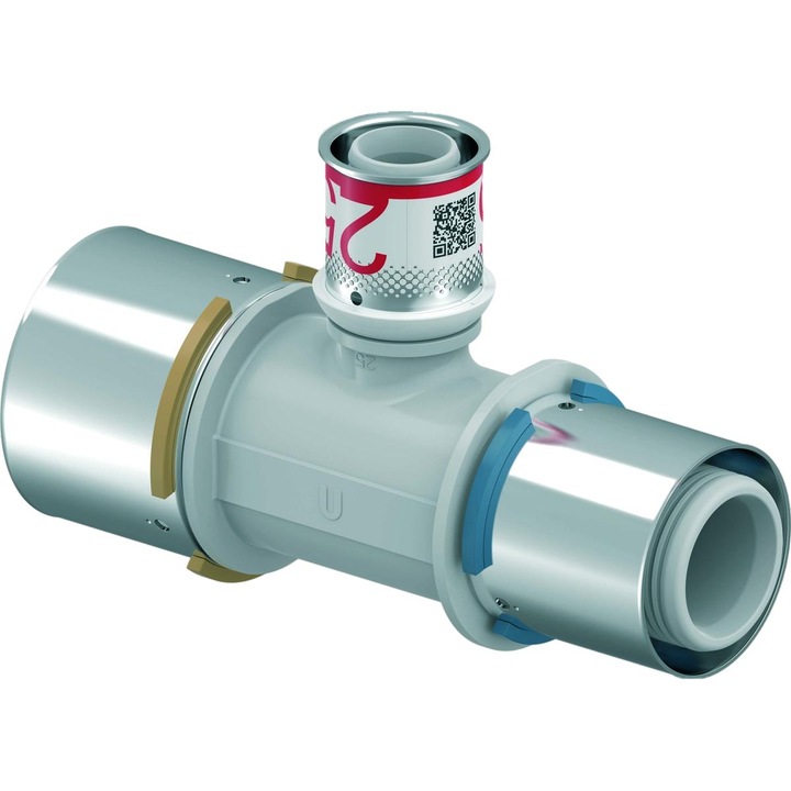 Uponor szűkítő T-idom, PPSU, 50/25/40 mm, 3 lépcsős, ivóvízhez és fűtéshez