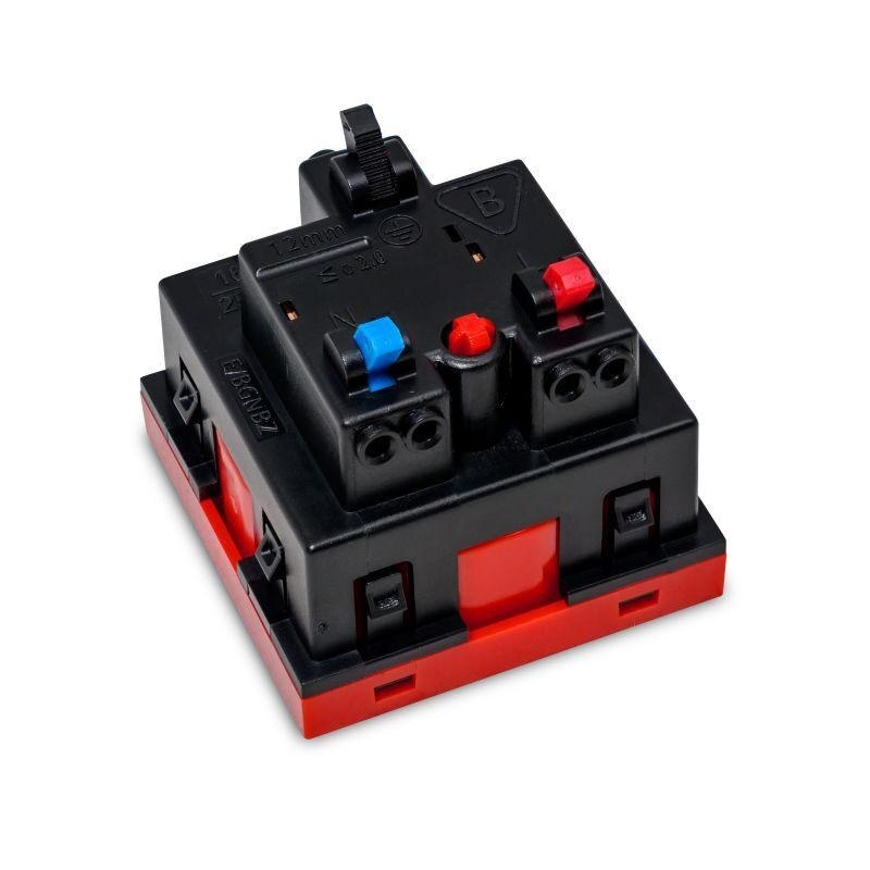 Prize Emiter 16A 250V, cu blocare, rosu, 45x45mm, set complet