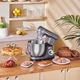 Robot de bucatarie Karaca Blendburst Kitchen Chef, 1400W, 6 trepte de viteza, bol inox 5.7L, 4 accesorii, gri
