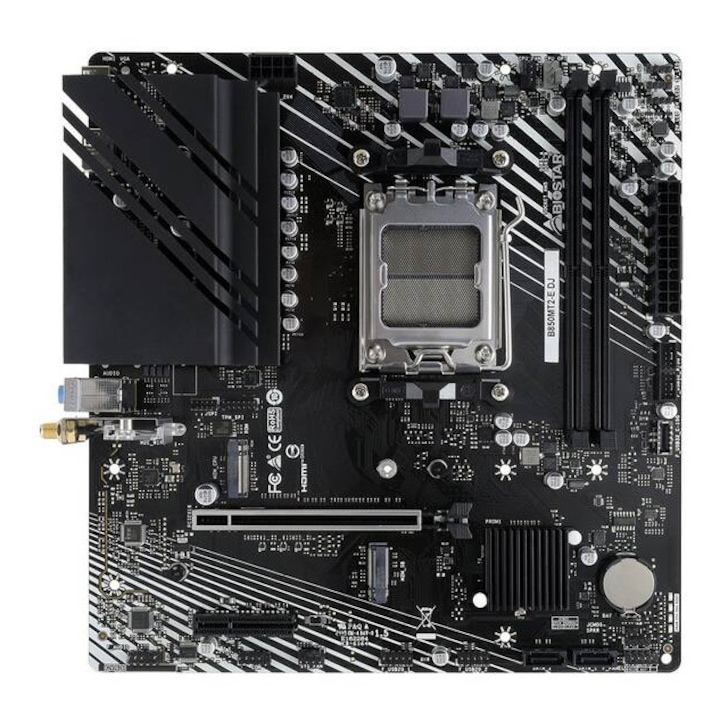 Placa de baza Biostar B550, Micro ATX, 64GB, PCI-E 4.0, 6x USB, 7.1 audio
