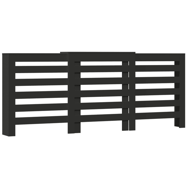 Капак за радиатор vidaXL, черен, 205x21, 5x83, 5 см, инженерно дърво
