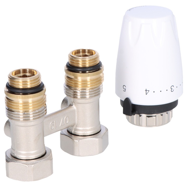 Set termostat cu valva pentru calorifere, IMI HEIMEIER, cu cap de control DX, conexiune M30x1.5, 1/2 inch