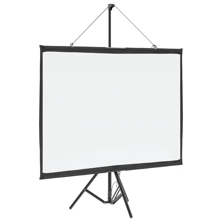 Ecran de proiectie cu stativ, vidaXL, 72 inch, 4:3, material rezistent, portabil