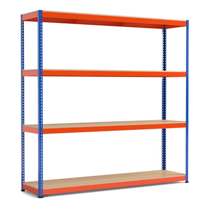 Raft depozitare, Regama, 3048 x 1841 x 925 mm, 4 Nivele, 470 kg, Portocaliu / ALbastru
