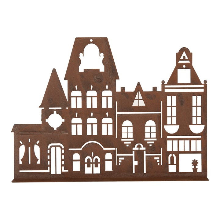 Dekoratív fémház barna 29x5x21 cm