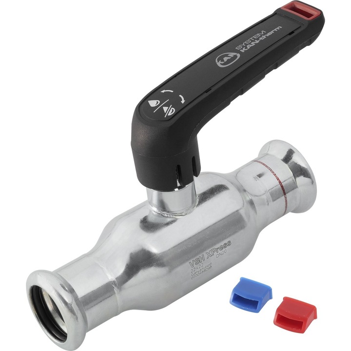 Robinet cu bila, KAN-Therm, Otel, Negru/Argintiu