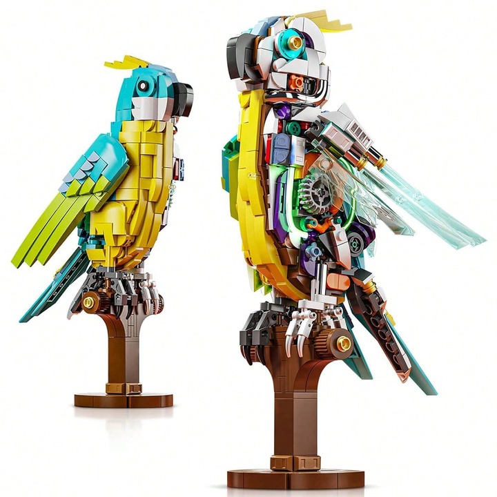 Комплект за механично конструиране на папагал, 688 части, 27x18x9 см, многоцветен