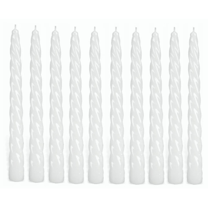 Комплект свещи, Кандела, 10 бр., Бели