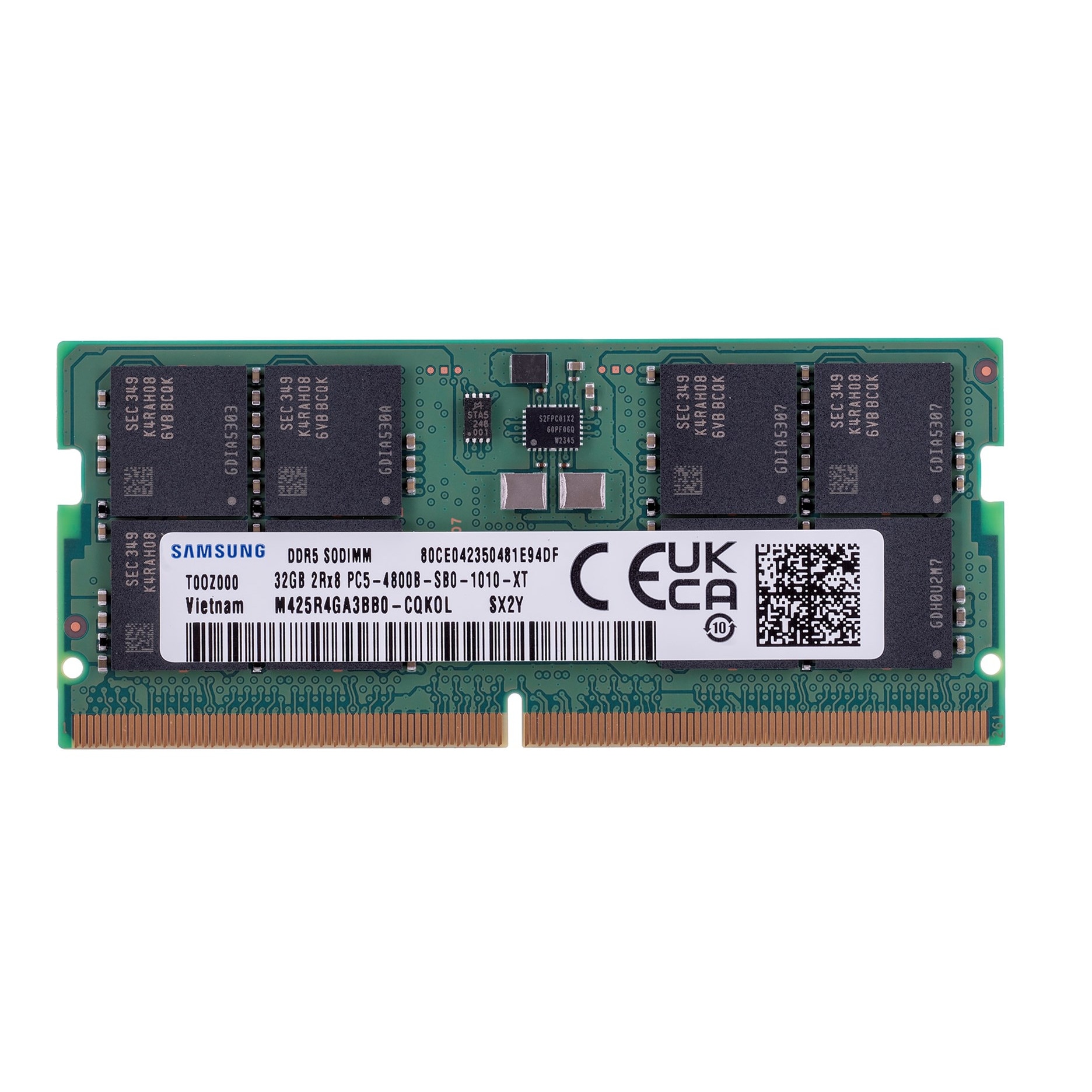 Samsung DDR5 PC5 4800 SO DIMM 32GB 1枚 Memorie Samsung SO-DIMM 32GB DDR5 2Rx8 4800MHz PC5-38400