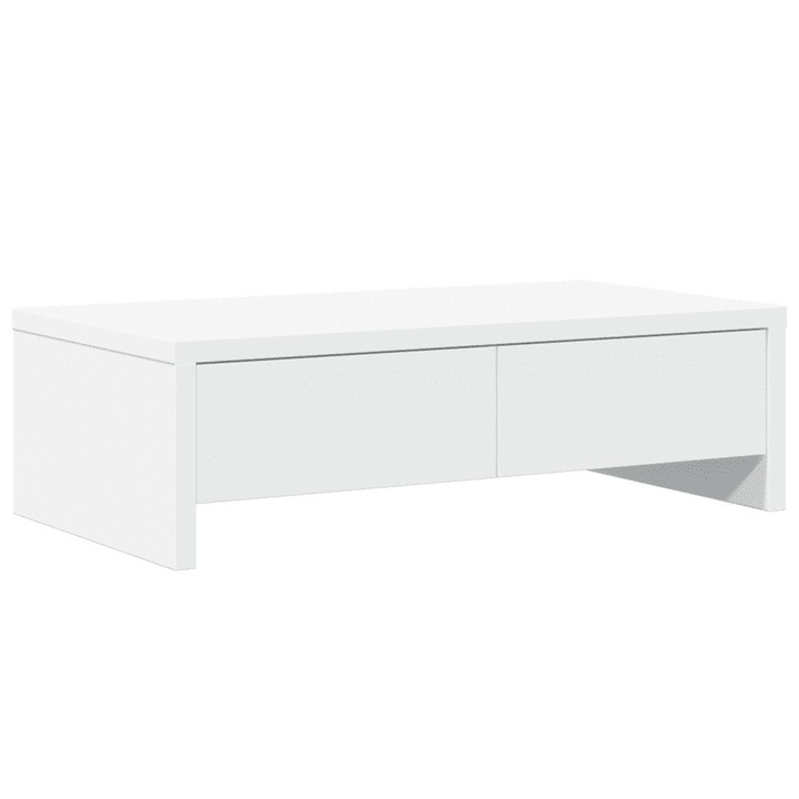 Suport monitor cu 2 sertare, vidaXL, 50 x 27 x 15 cm, Alb