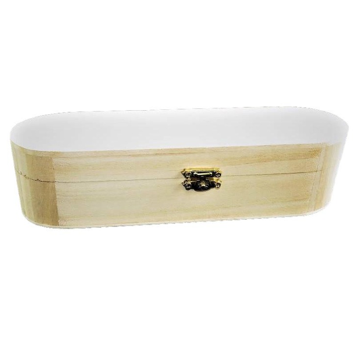 Cutie de bijuterii, Tropic, din lemn, 23x9x9cm, natur