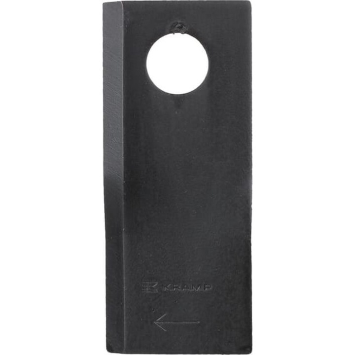 KRAMP jobbos forgó fűnyíró kés, 112x48x4 mm, 19 mm-es furat, Fella/Krone-hoz